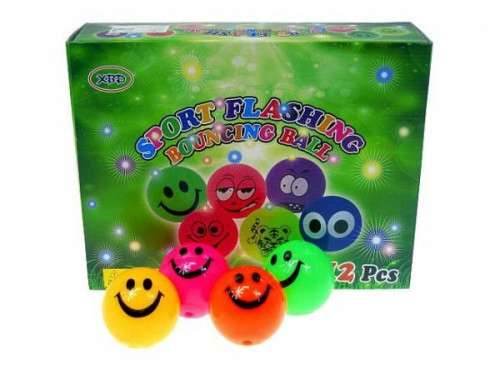Stress ball with light - Smile, 7cm, mix