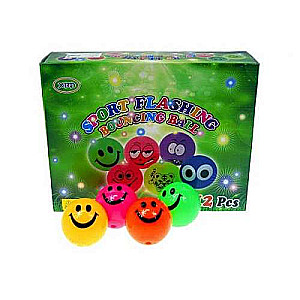Stress ball with light - Smile, 7cm, mix