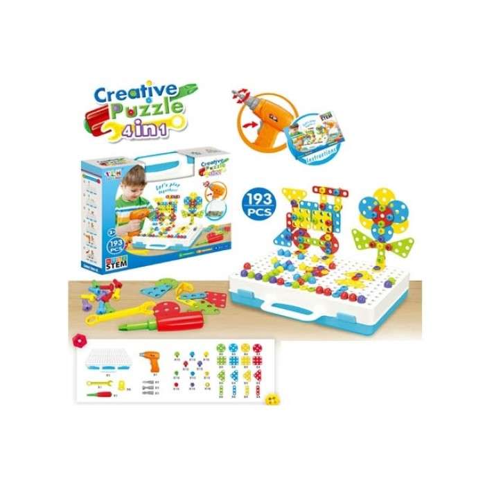 4 in 1 Constructor with Assembly Tools and Field, 193 pcs
