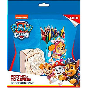 Wood Painting. Pencil Holder Paw Patrol. Skye