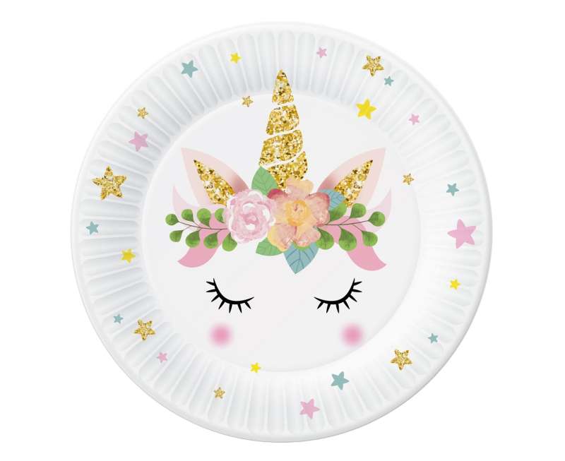 Paper plates 18cm, 6 pcs Unicorn collection