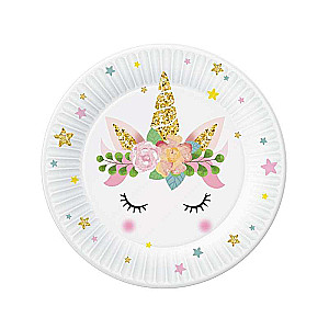 Paper plates 18cm, 6 pcs Unicorn collection