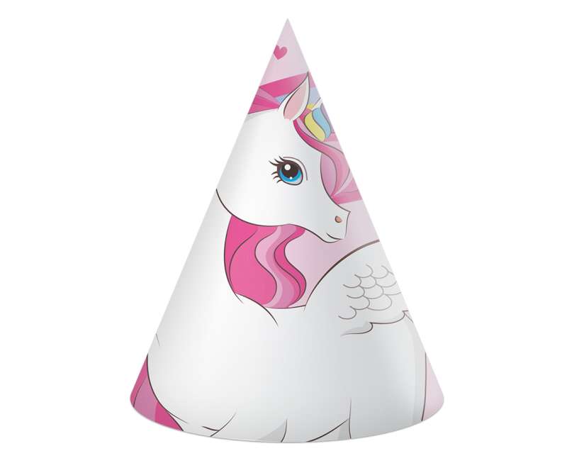 Paper Caps 6 pcs Unicorn Rainbow Colors