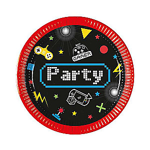 Paper Plates 20cm, 8pcs. Gaming Party