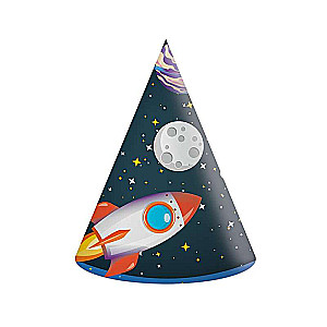 Paper hats 6 pcs Rocket Space