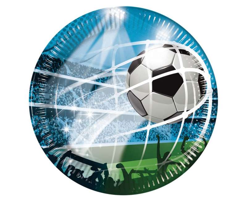 Paper plates 20cm, 8pcs. Soccer Fans