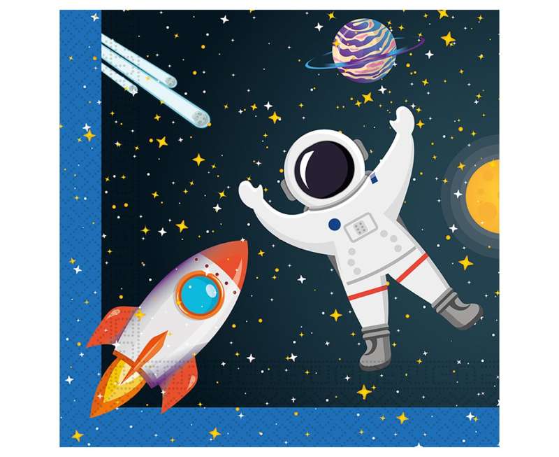 Napkins 33x33cm.20pcs Rocket Space