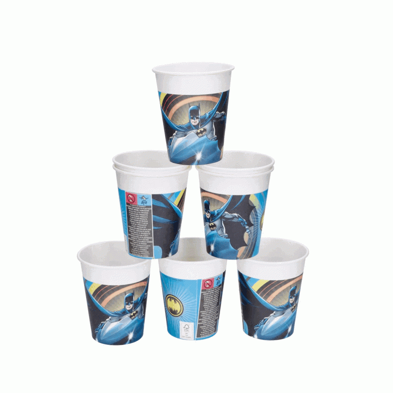 Paper cups 200ml, 8pcs. Batman