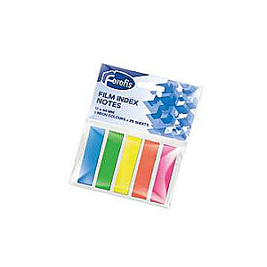Plastikindizes FOROFIS 5 Neon.farbig x 25Blatt 45x12mm