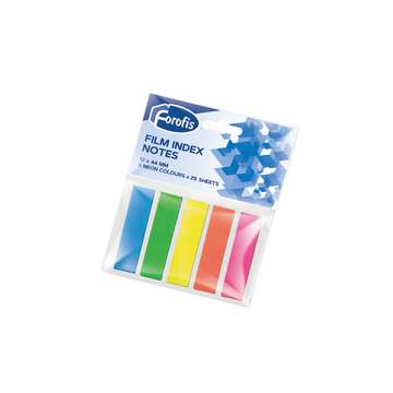 FOROFIS Plastic Indexes 5 Neon Colors x 25 sheets 45x12mm