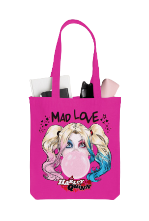 Bag. Harley Quinn pink, 38x43 cm, handle length 58 cm