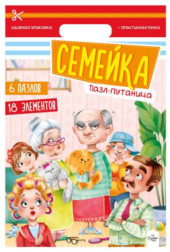 Puzzle-muddle. Family of 6 puzzles, 18 elements
