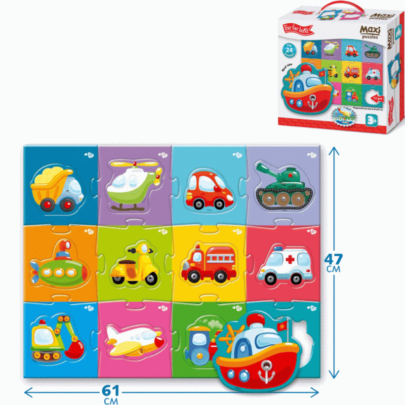 Puzzle Maxi FAR FAR LAND Transport, floor 61x47 cm, 24 pcs.