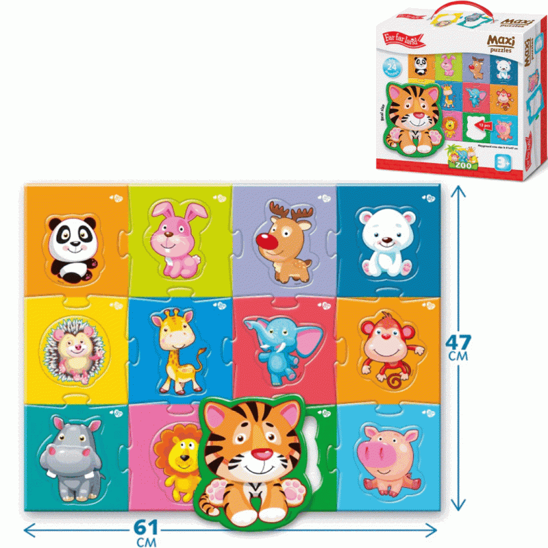 Puzzle Maxi FAR FAR LAND Animals, floor 61x47 cm, 24 pcs.
