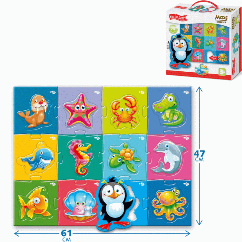Puzzle Maxi FAR FAR LAND Marine Animals, floor 61x47 cm, 24 pcs.