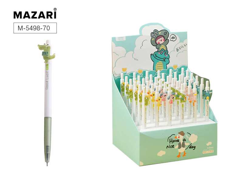 Automatic gel pen GOOD LUCK, BLUE