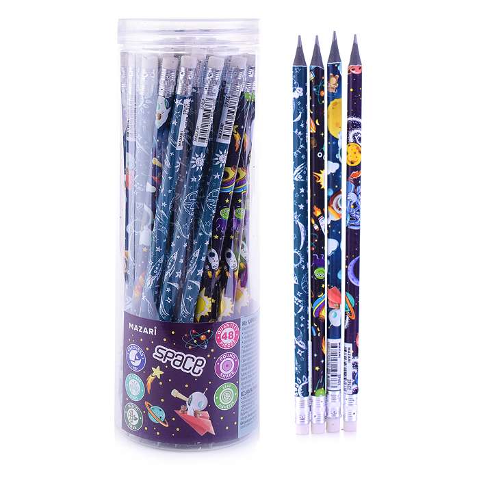 Graphite pencil SPACE, HB, with eraser