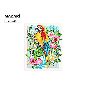 Painting for coloring by numbers on cardboard PARROT, 40x50 cm