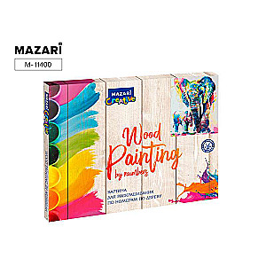 Painting for coloring by numbers on wood 40x50 cm BRIGHT ELEPHANTS, 1 design