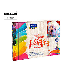 Picture for coloring by numbers on wood 40x50 cm WHITE DOG, 1 design