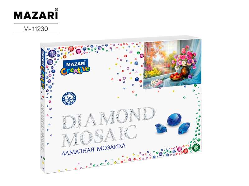 Diamond mosaic BOUQUET ON THE WINDOW-1, 40x50 cm, 1 design