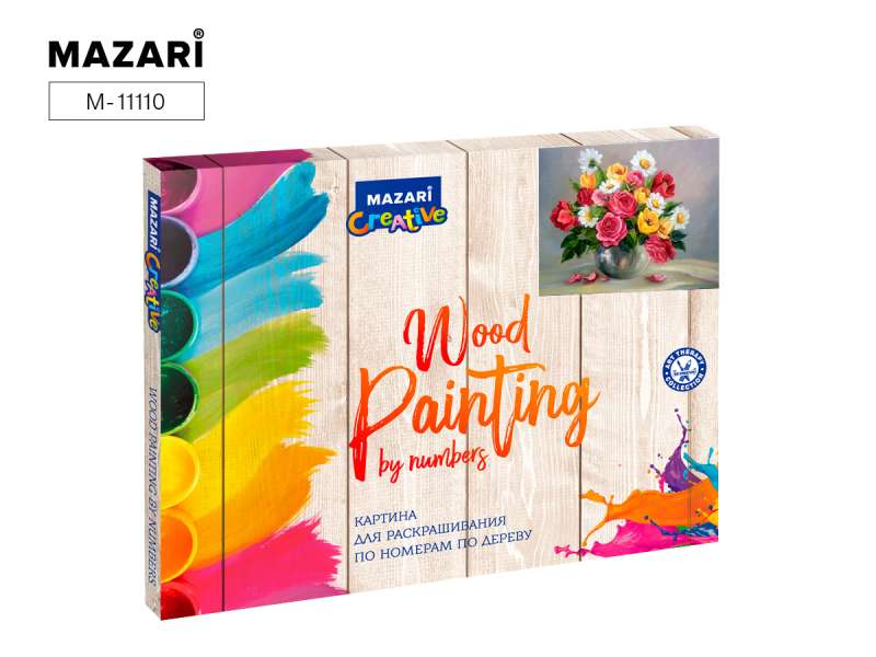 Painting for coloring by numbers on wood 30*40 cm BOUQUET, 1 design