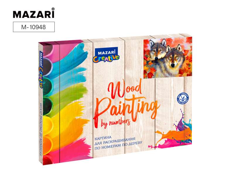 Painting for coloring by numbers on wood 40x50 cm WOLVES 1, 1 design