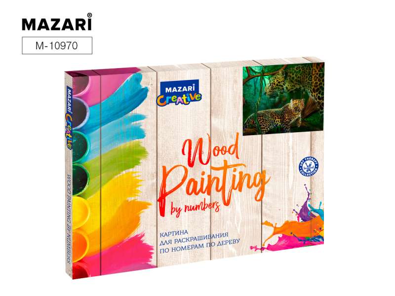 Painting for coloring by numbers on wood 40x50 cm LEOPARDS 1, 1 design