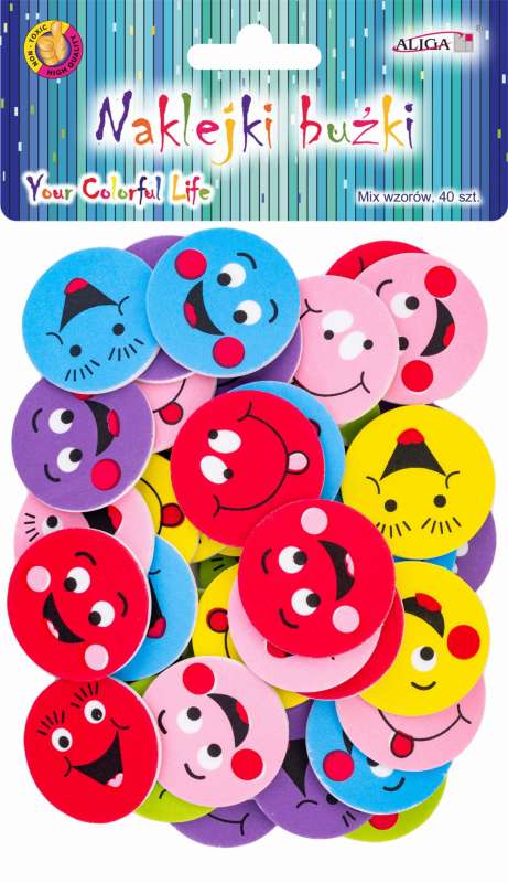 Decor sticker Faces, foam, mix, 40 pcs.