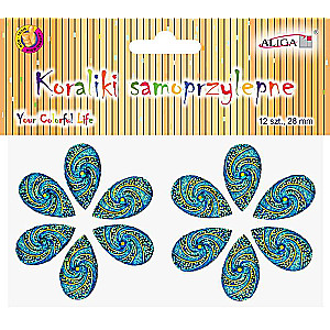 Acrylic crystal stickers - Peacock eyes with stones, 12 pcs.