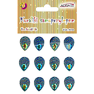Acrylic crystal stickers - Peacock eyes 12 pcs.