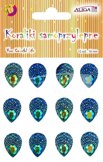 Acrylic crystal stickers - Peacock eyes 12 pcs.