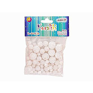 Decor for creativity - Pearl beads 50 pcs, white, mix