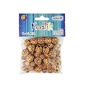 Craft Decor - Wooden Imitation Beads, 60 pcs, mix