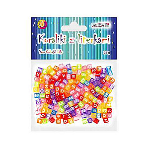 Decor for creativity - letter beads, mix, 6x6mm, 25g