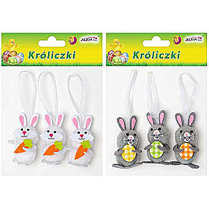Easter decor - Bunnies, mix, 3 pcs, 7cm.