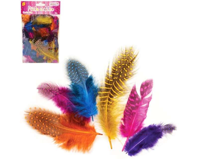 Decor-feathers, 3g colored