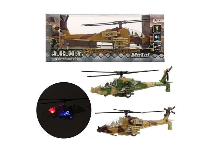 Military helicopter with sound and light