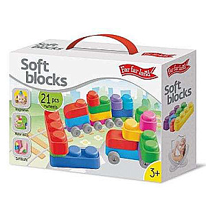 Developmental Toy - Soft Blocks 21 Elements + 16 Wheels