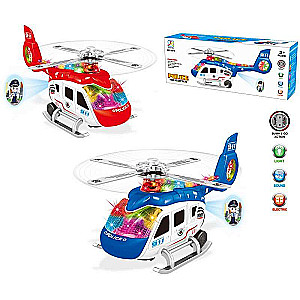 Police helicopter with sound and light