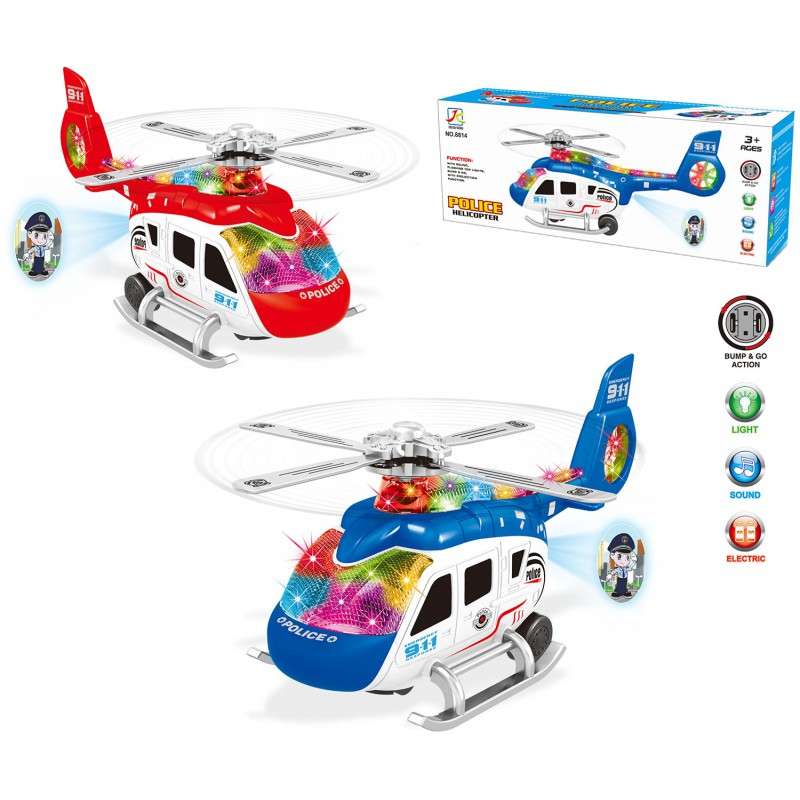 Police helicopter with sound and light