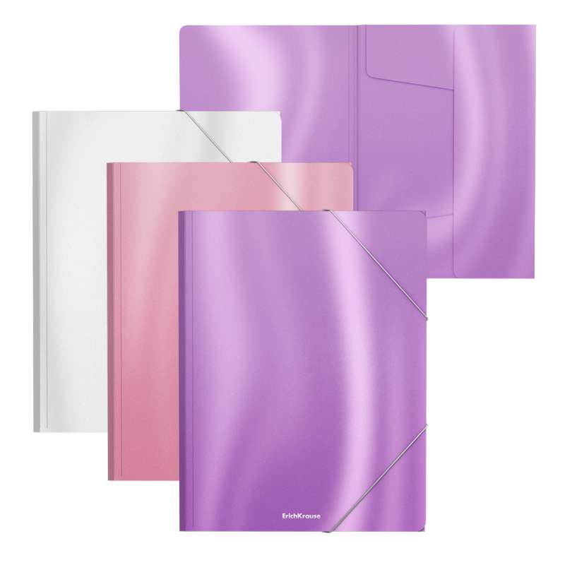 Plastic Folder with Rubber Bands ErichKrause® Glossy Candy, A4, Assorted