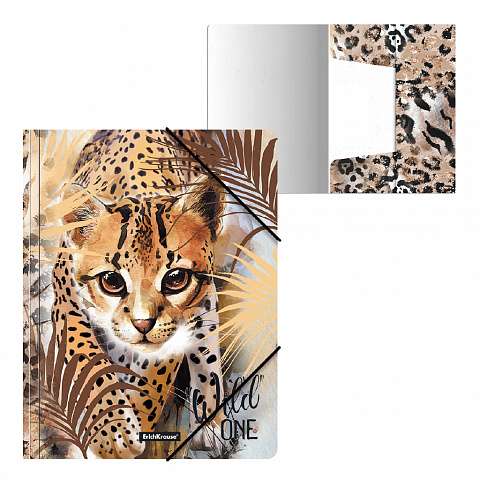 Rubber Band Folder Plastic ErichKrause® Wild Cat, A4