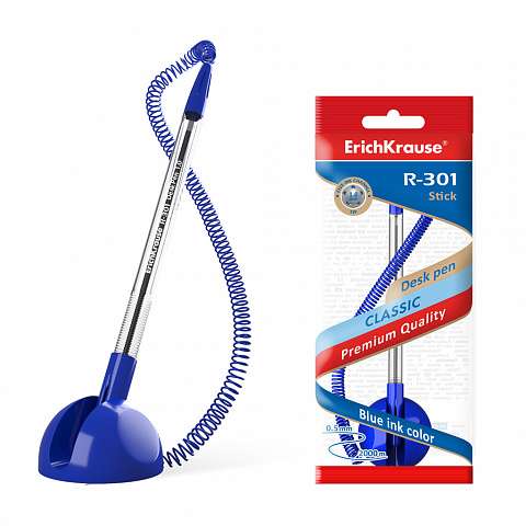 ErichKrause® R-301 Desk Pen 1.0 Ballpoint Pen, Blue 1 pc.