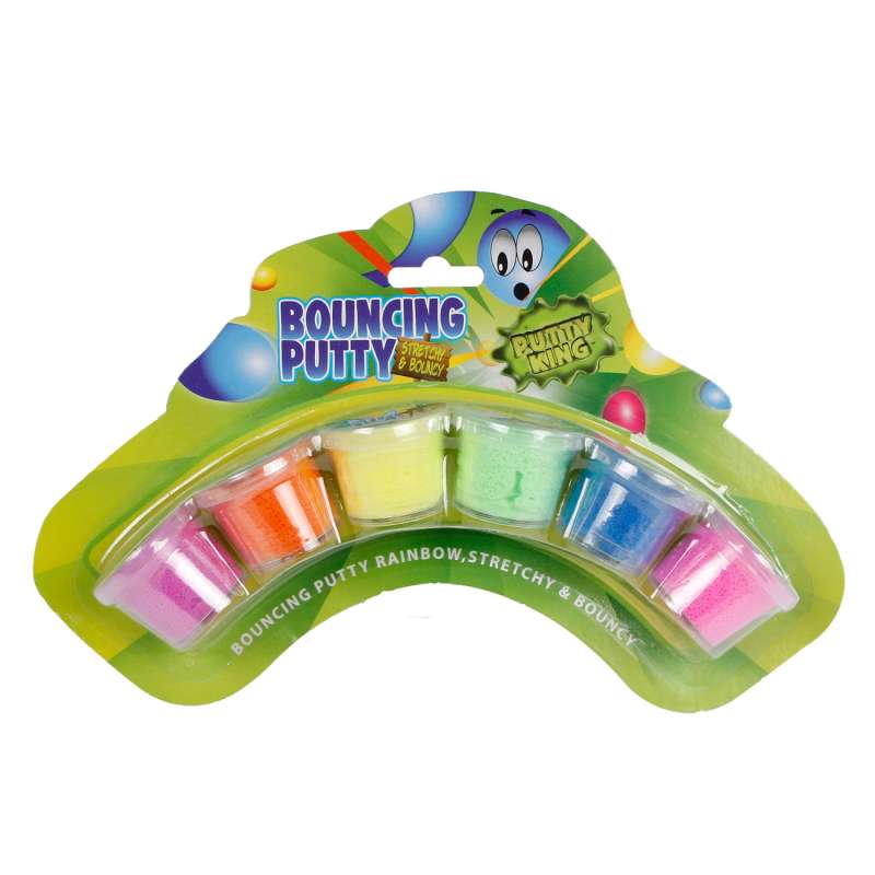 SLIME Stretchy & Bouncy Jelly Mass, 6 colors x 12 grams.