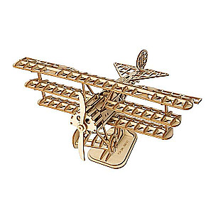 Wooden 3D Puzzle ROBOTIME Bi-Plane, 145 pcs.