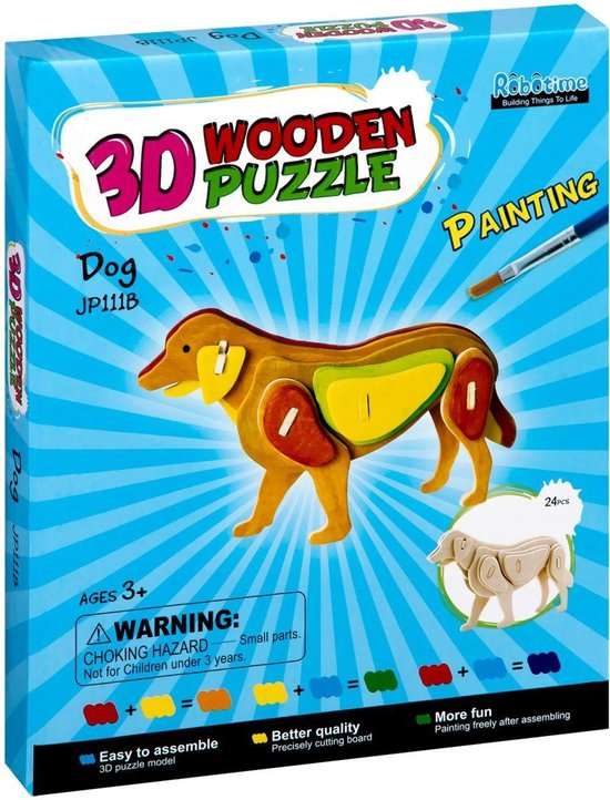 Wooden 3D Puzzle-Painting ROBOTIME Dog