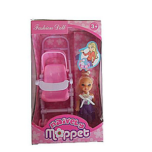 Doll 10cm with stroller Naively mappet