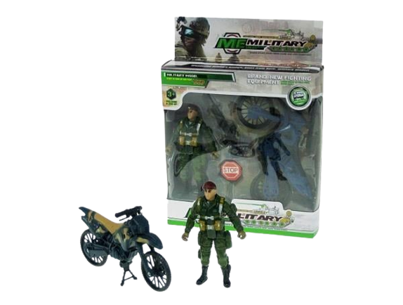 Soldier figurine - Military, with motorcycle