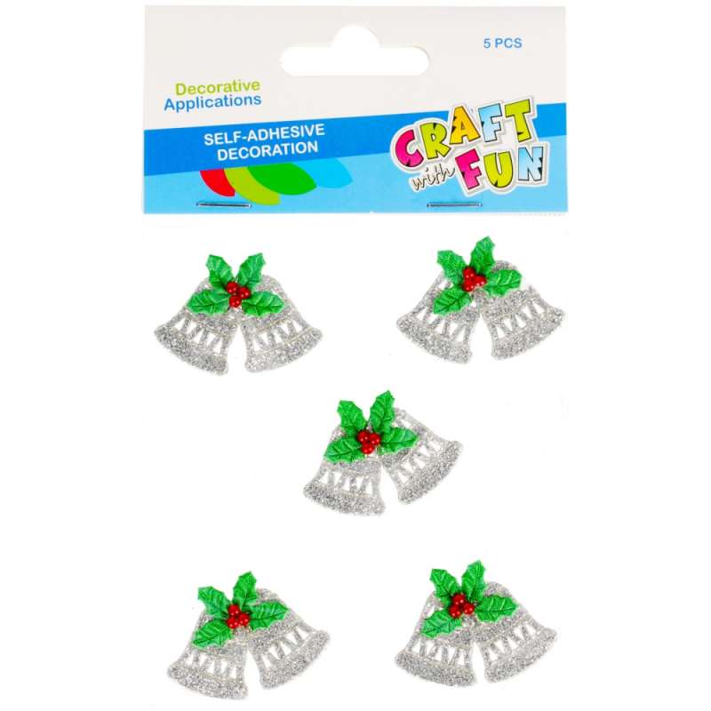 New Year decor sticker 5 pcs bells
